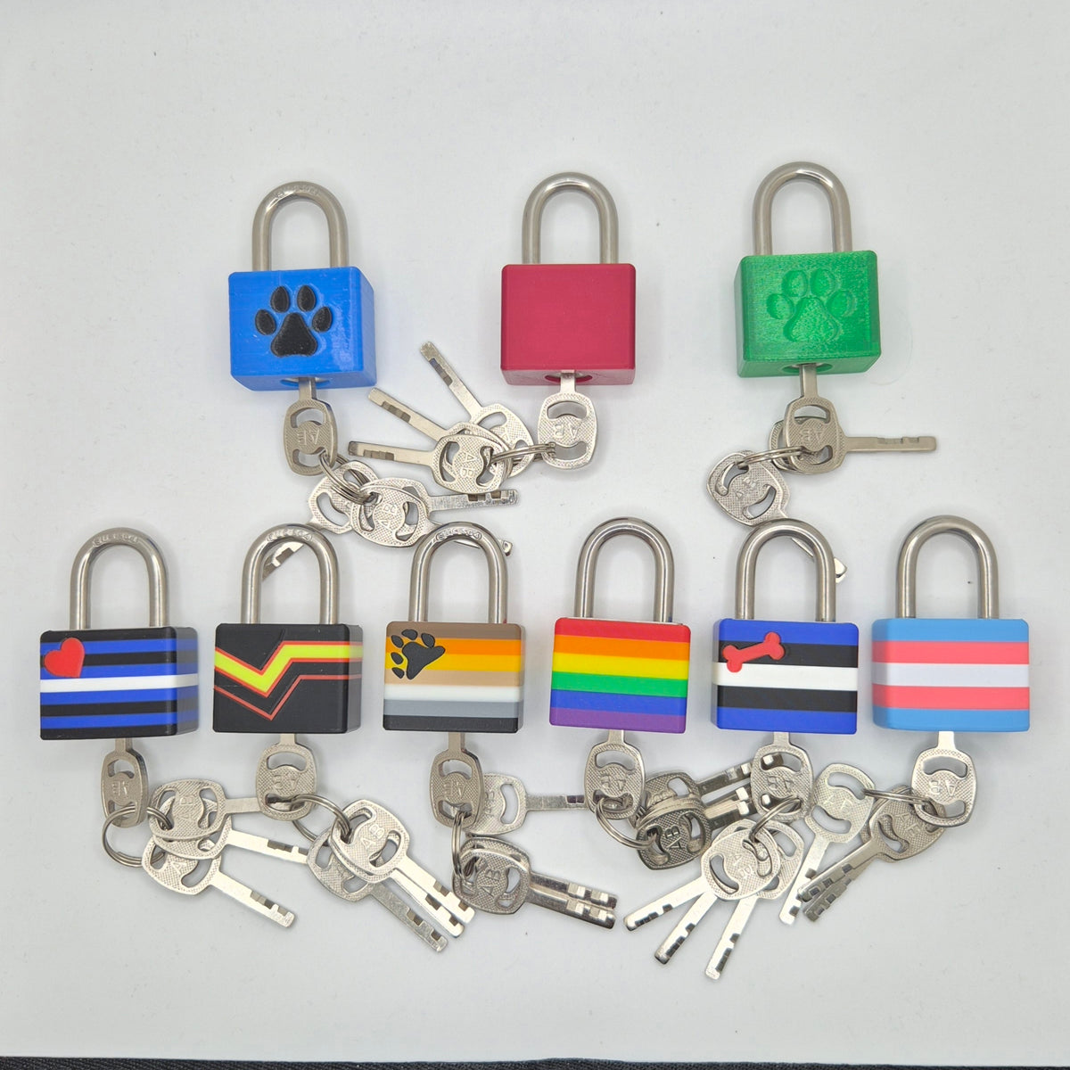 Small Padlock & Cover – Custom Kink Collar Lock, Keyed Alike Options, Glow & Pride Styles