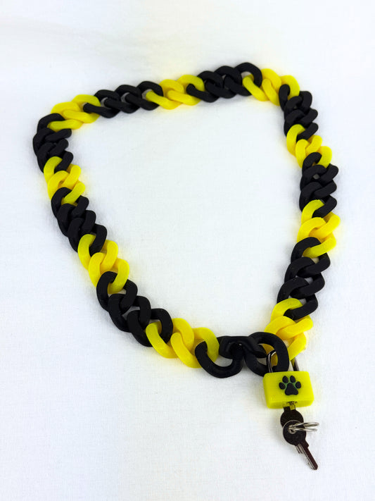 🔗 Multicolor Cuban Chain Necklace / Collar with Matching Padlock – Colorful, Personalized, Durable, & Stylish