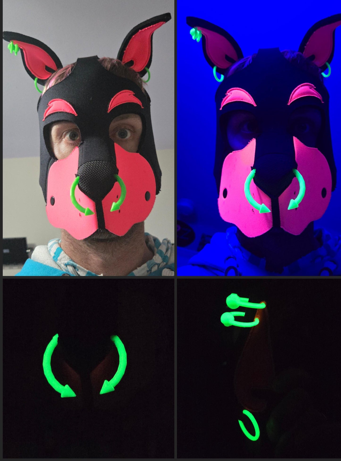 3D Printed Pup Hood Fake Ear Piercing Pupifer's Paddles