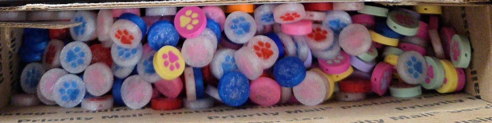 3D Printed Puppy Paw Kandi Bead Pupifer's Paddles
