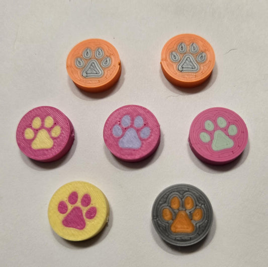 3D Printed Puppy Paw Kandi Bead Pupifer's Paddles