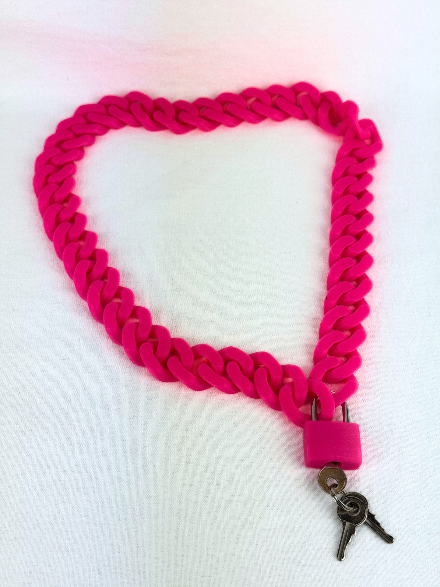 🔗 Multicolor Cuban Chain Necklace / Collar with Matching Padlock – Colorful, Personalized, Durable, & Stylish
