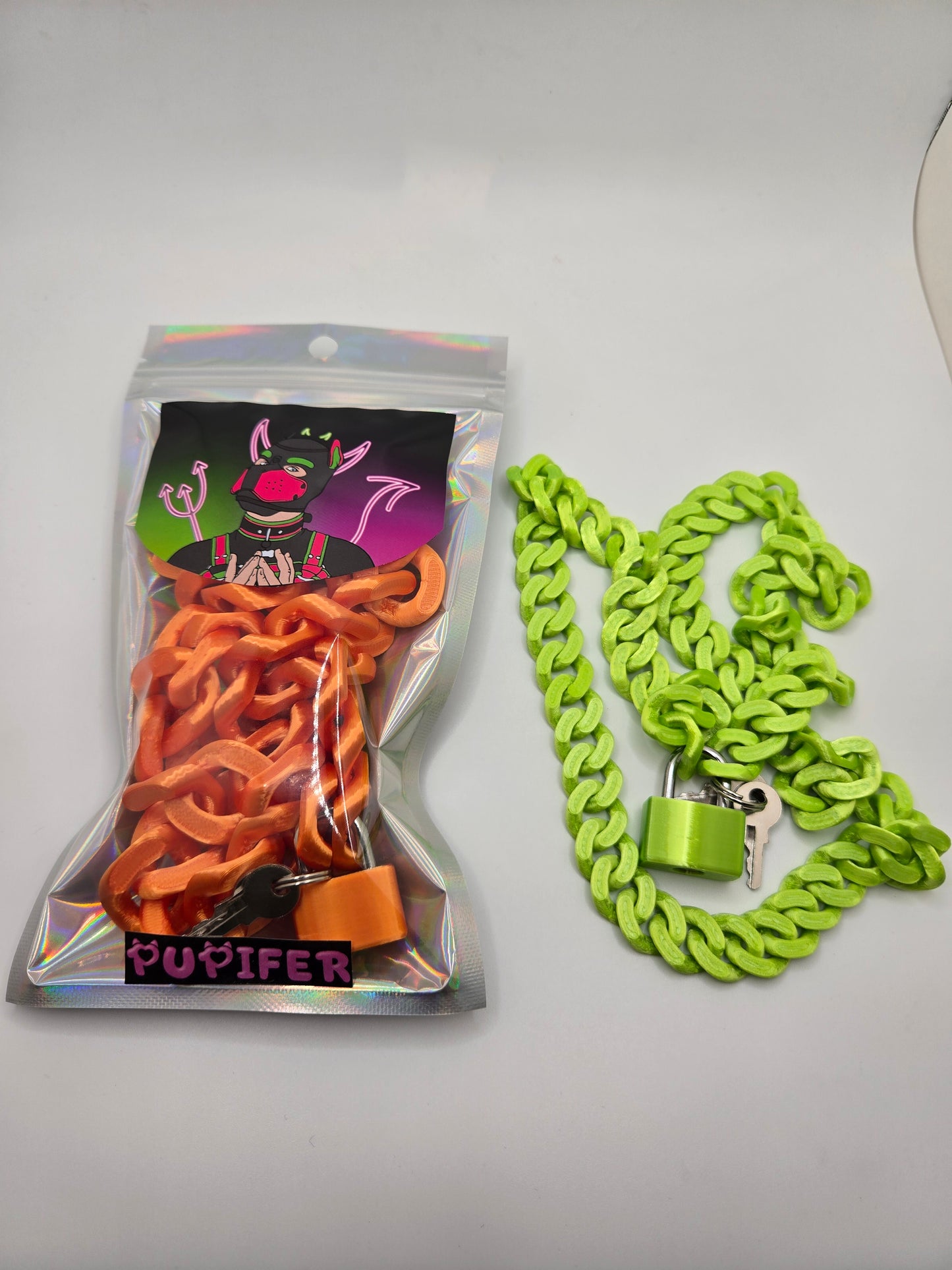 🔗 Multicolor Cuban Chain Necklace / Collar with Matching Padlock – Colorful, Personalized, Durable, & Stylish